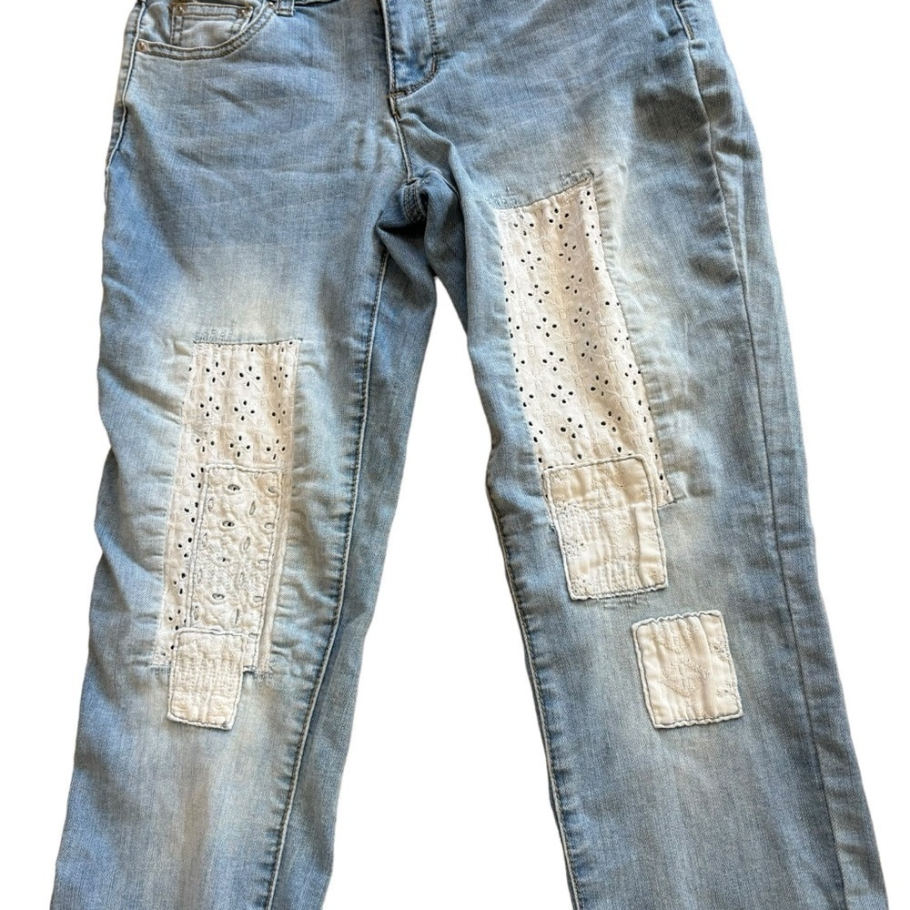 Lace Patch Work Denim Jeans EST. 1946 Women’s Size 2 Bohemian Girly Softgirl - Picture 3 of 15